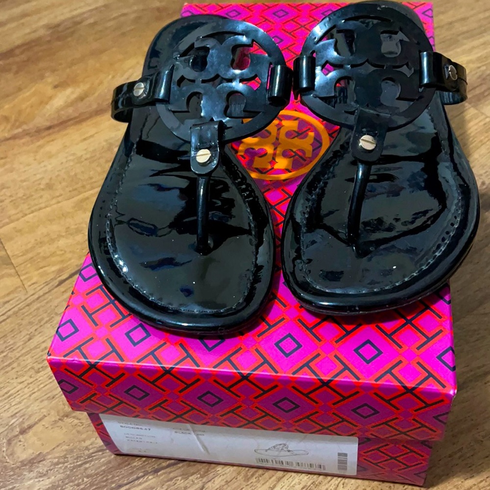 Tory burch miller in black patent